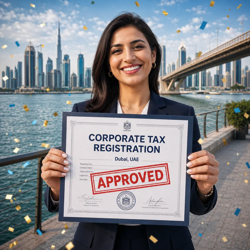 Corporate tax consultants assisting a business with FTA registration in Dubai